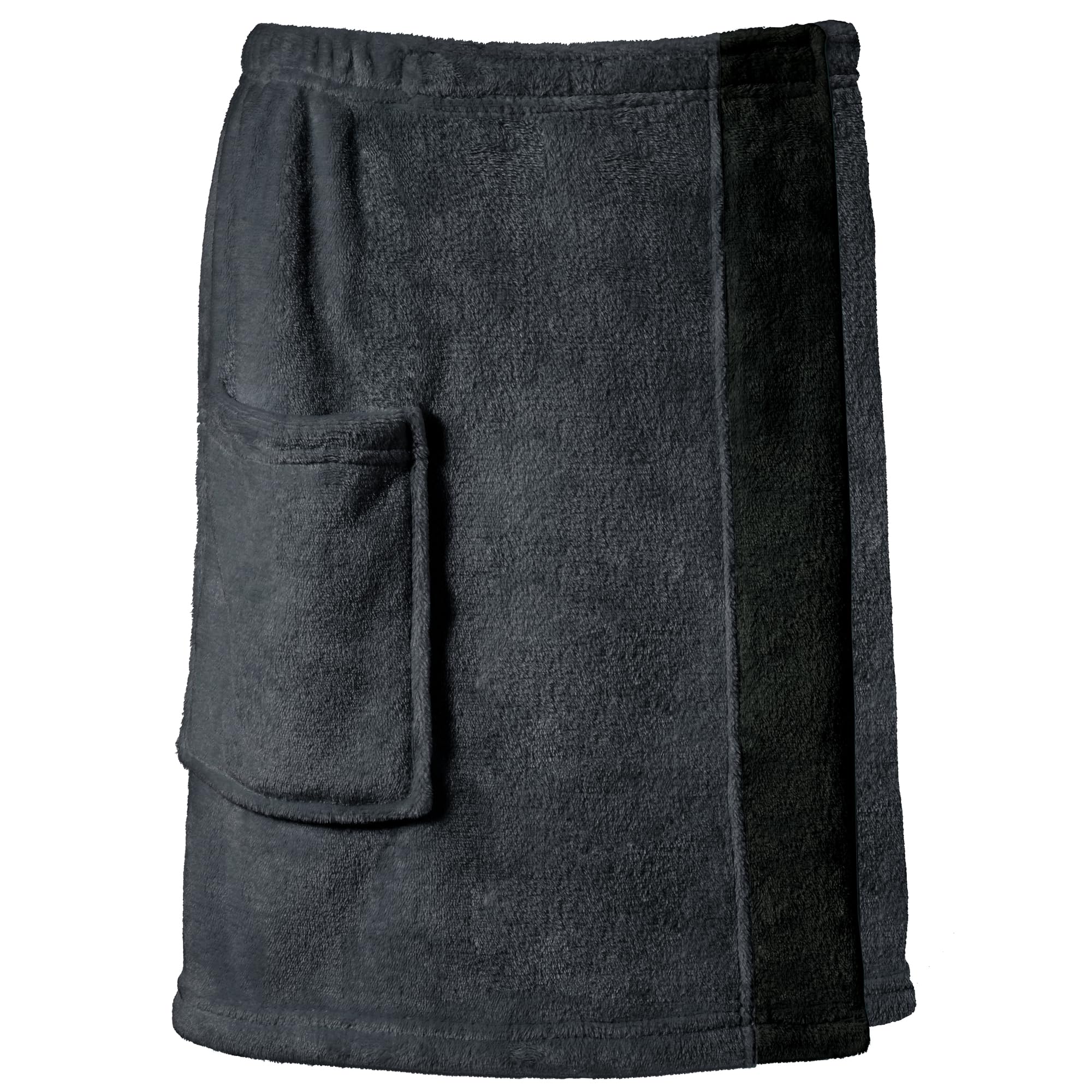 CelinaTex Happyfun Kilt kurz S/M 48 x 152 cm anthrazit schwarz Mikro-Flanell Saunakilt Mikrofaser Saunasarong