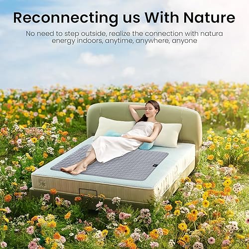 Miniatura 3 de Tapete de conexión a tierra para cama, manta de fibra plateada, alivio del estrés y del dolor, sueño mejorado, reducción de la inflamación,