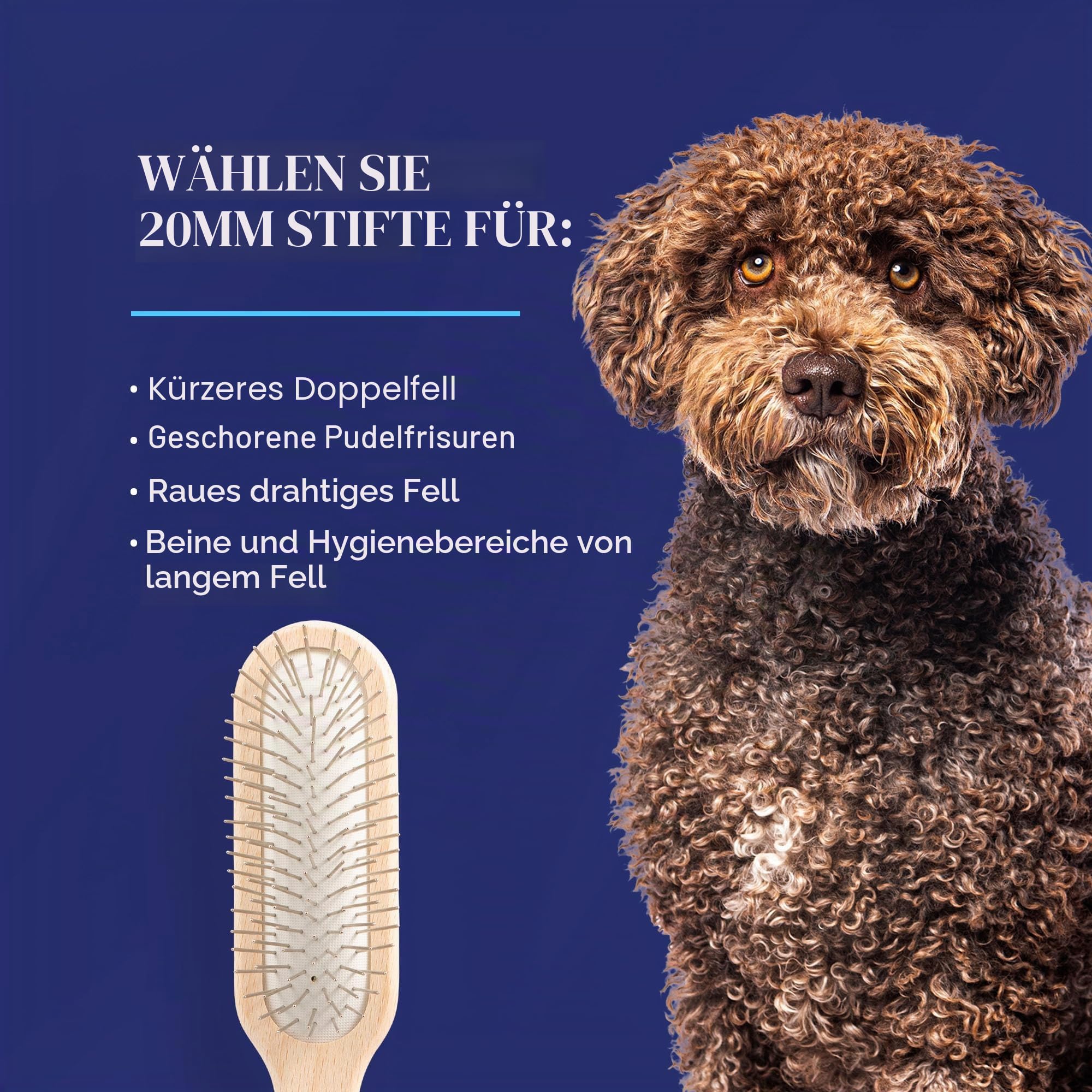 Chris Christensen Oblong Pin Brush Original for Pets 20mm