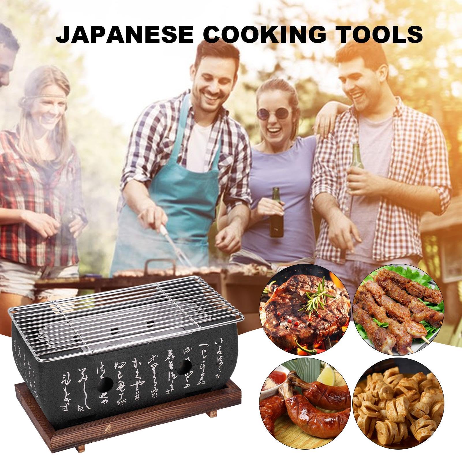 Stufa a carbone in stile giapponese – Stufa a carbone compatto barbecue da | viaggio | meni barbecue da esterno con griglia e stufa a carbone, barbecue portatile e compatto per giardino
