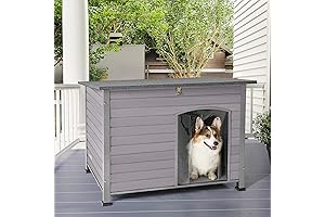Aivituvin Weatherproof Dog House with Solar-Powered Dog House Heaters for Outdoor & Indoor use