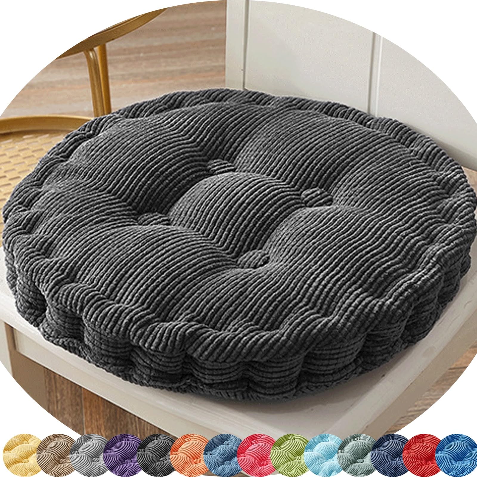 Mcndsi A5 Chair Cushions Round Furniture 16/18 Inch Outdoor/Indoor Round Seat Cushions Round Patio Chair Pads For Outdoor Furniture(,18X18inch/45X45cm)