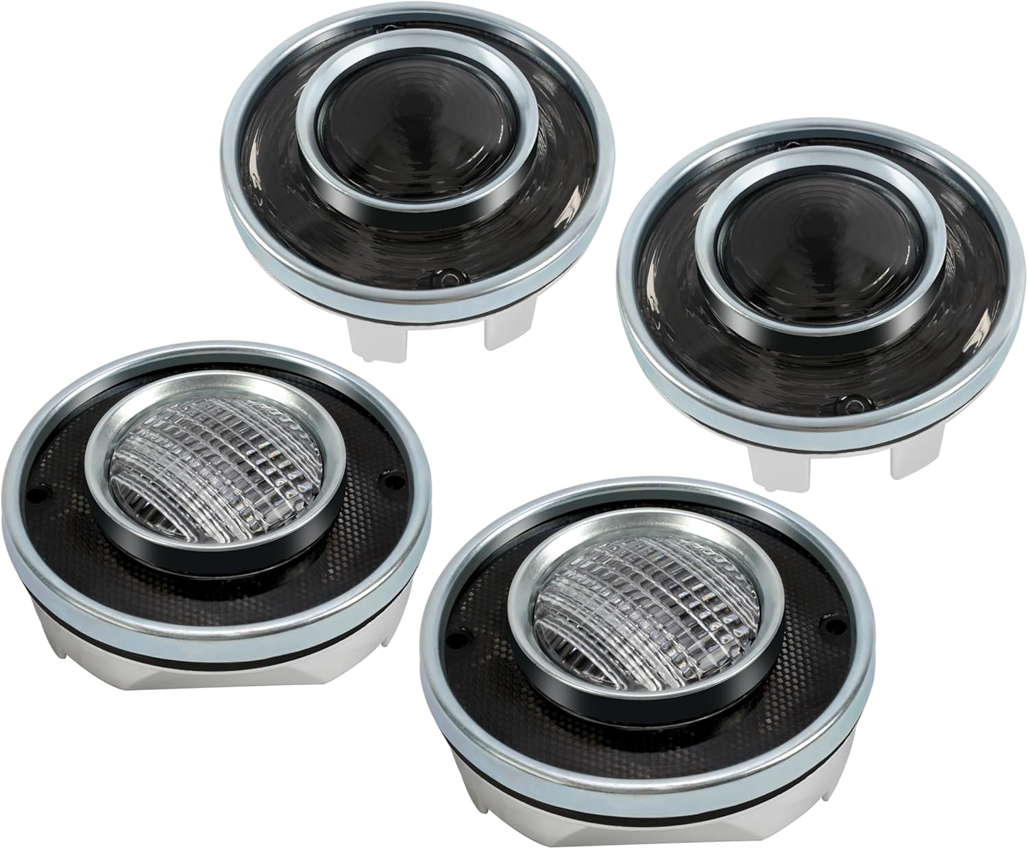 HECASA Pair Tail Light+Backup Light Assembly Compatible with 1975-1979 Chevy Chevrolet Corvette C3 Rear Taillight Tail Lamp Reverse Lights Set Driver & Passenger Side (Smoke Lens)