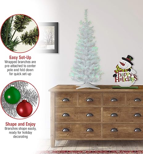 Vista 8 de National Tree Company - Árbol de Navidad artificial, oropel negro, incluye soporte, 3 pies