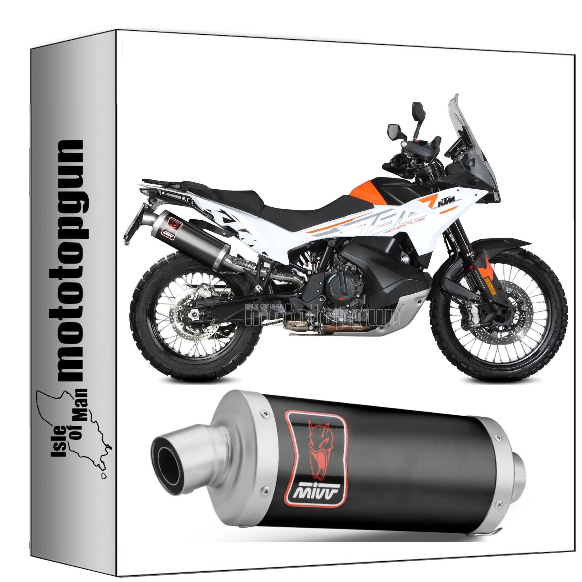 mivv scarico omologato cat-oem dakar inox nero compatibile con ktm 790 adventure/r 2019 2020 mototopgun