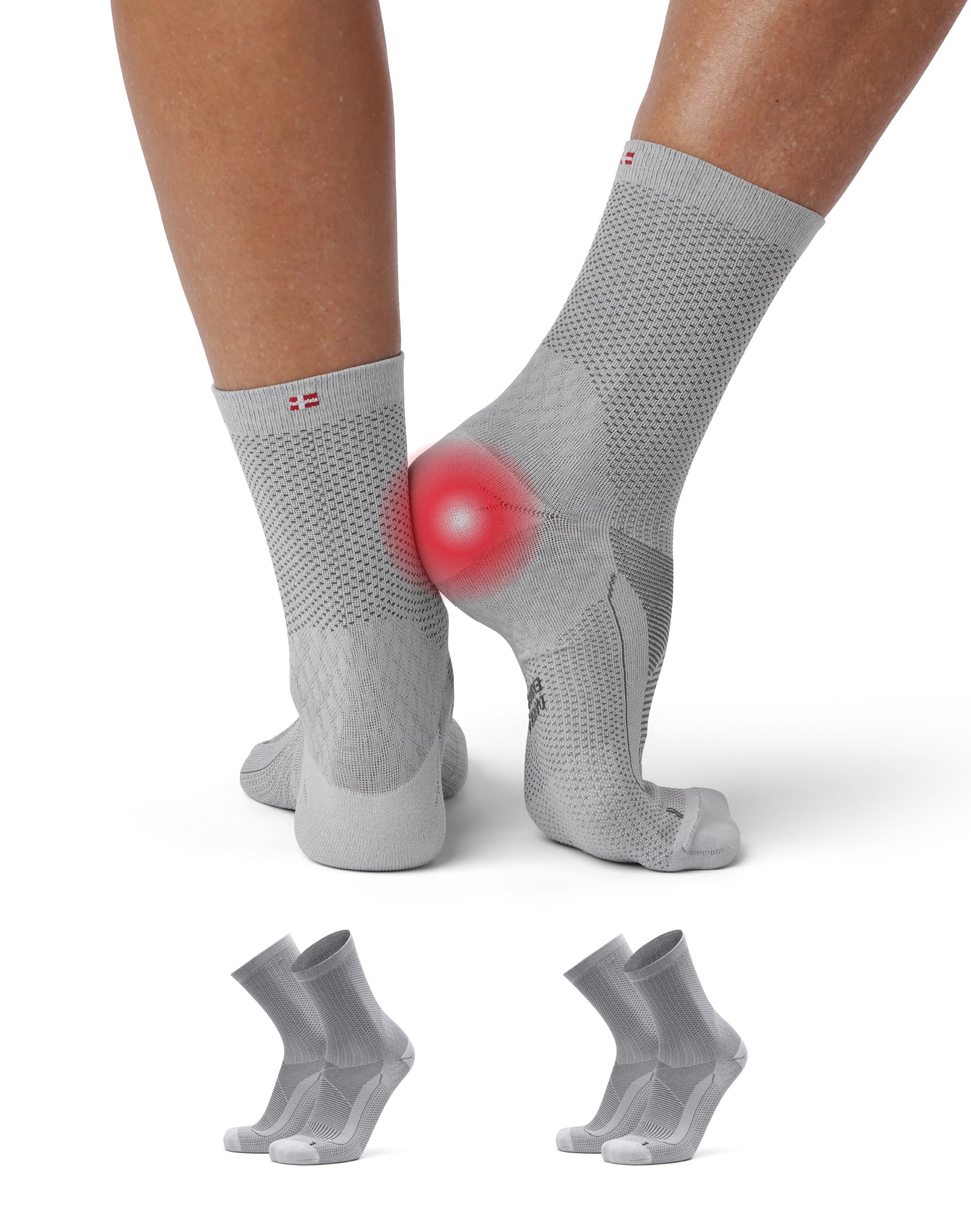 DANISH ENDURANCE 2 Pairs Plantar Fasciitis Socks Compression Socks Orthopedic Socks Heel Spur & Achilles Tendonitis Support Unisex for Men & Women