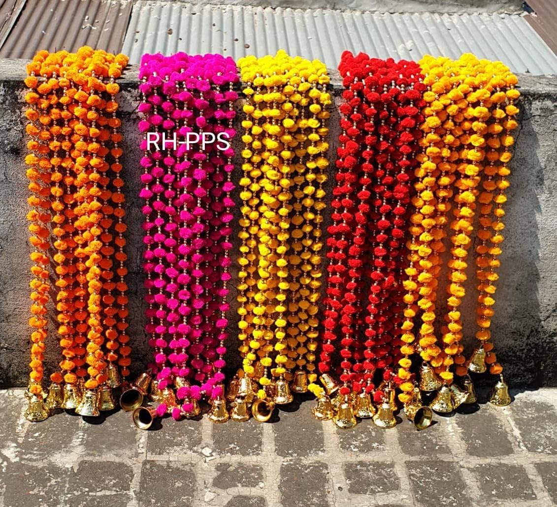 Pom Pom Garland for Wedding Decorations Event Decorations, Diwali Decorations