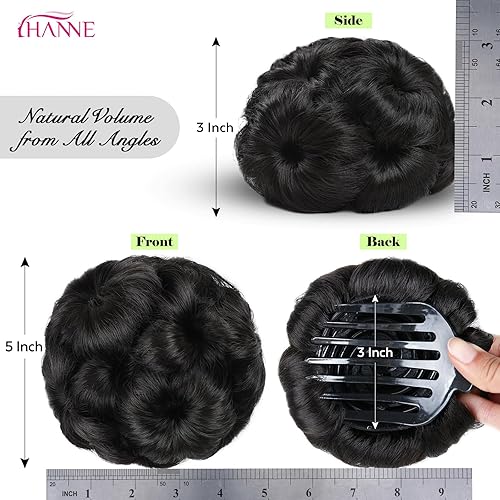 Miniatura 6 de HANNE Hair Chignon - Extensión de cabello sintético sintético para cola de caballo (color negro natural)