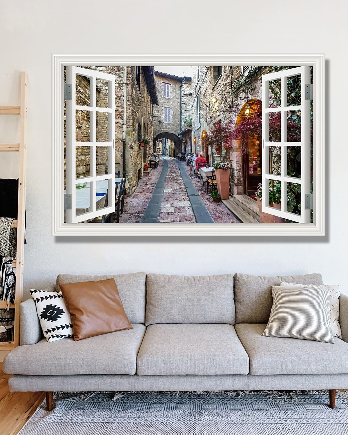 Sztuczny obraz na płótnie, dekoracja ścienna z widokiem krajobrazowym 3D, gotowa do powieszenia do domowego biura lub salonu. B18. 80 x 120 cm - 31,5 x 47,3 cala. Rama wewnętrzna