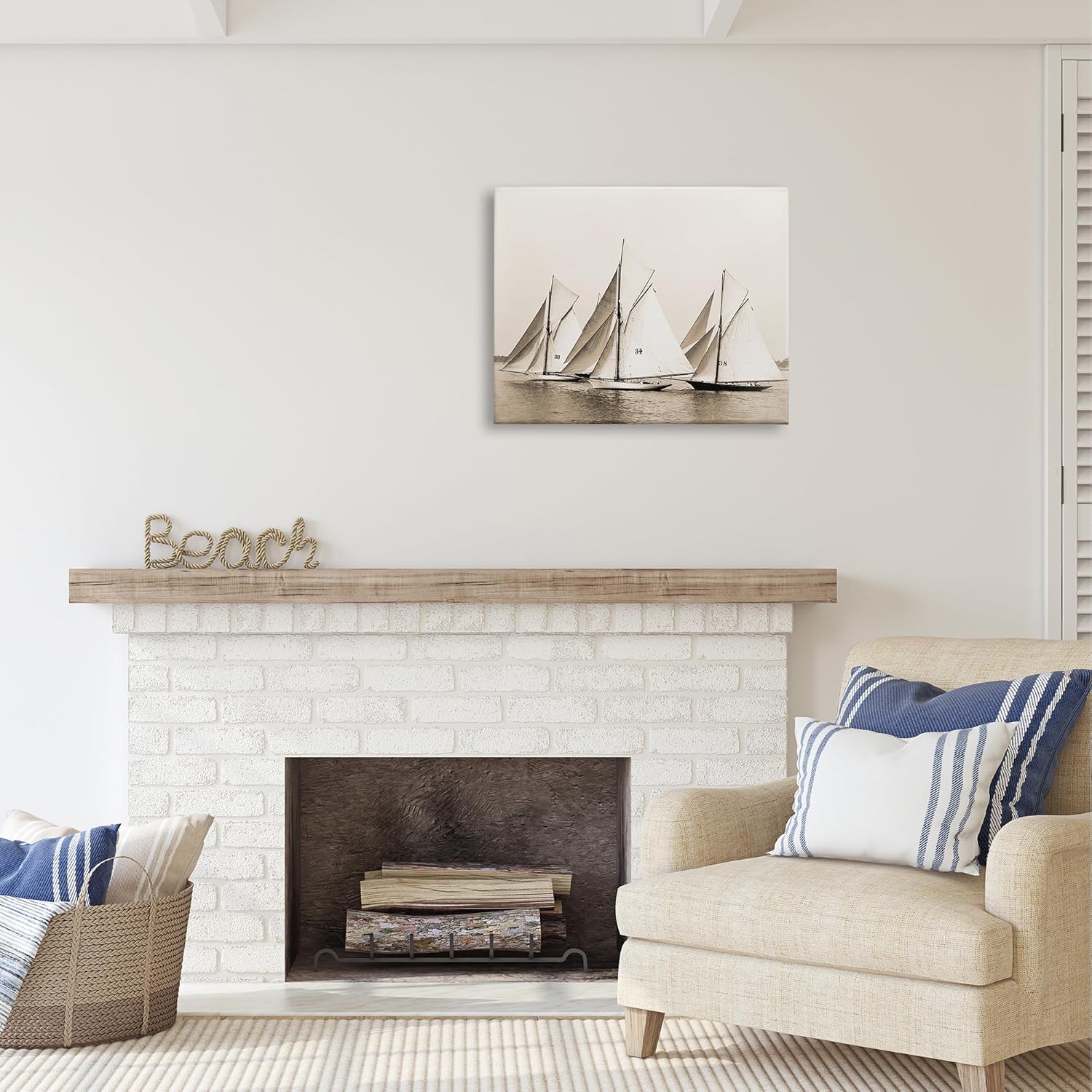 Stupell Industries Vintage Sailboat Fleet Canvas Wall Art by Graffi*Tee Studios