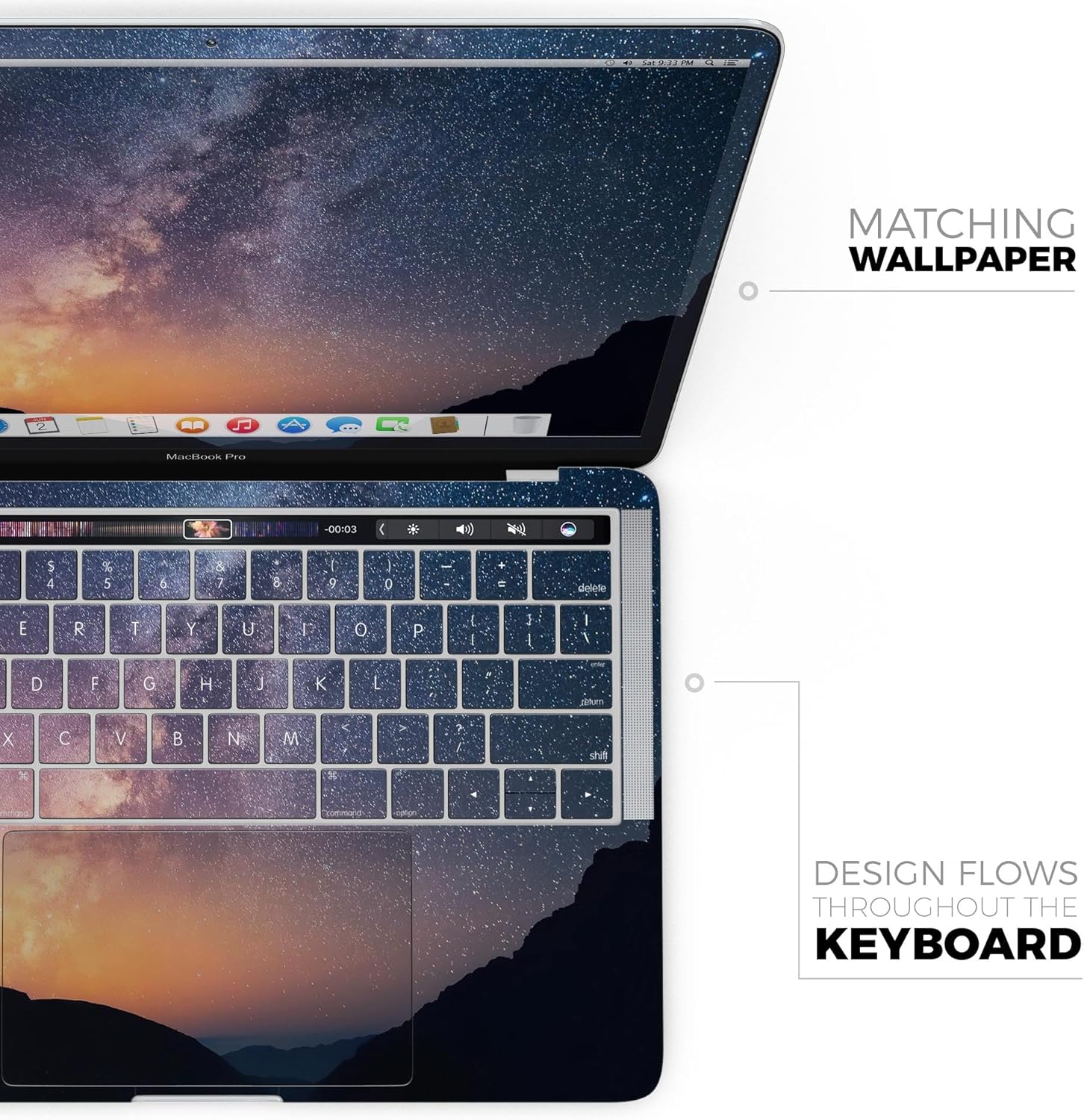 DesignSkinz - Compatible with MacBook Pro 14" M4 (A3401/A3185) - Skin Decal Protective Scratch Resistant Vinyl Wrap - Reach for The Stars