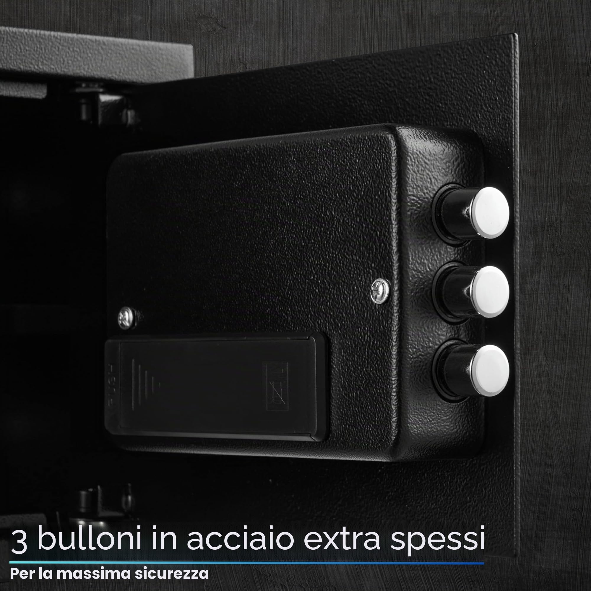 Ecosa Cassaforte elettronica, 35 x 25 x 25 cm, con serratura a combinazione e chiave, cassaforte per hotel, cassaforte per mobili, per casa e bambini, con 3 chiusure a doppio bullone extra spesse