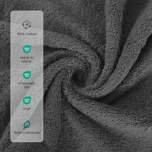 Miniatura 2 de SEMAXE - Paquete de 12 toallas de mano para baño, toallas 100 % algodón con bucles para colgar, suaves y altamente absorbentes, toallas de mano para