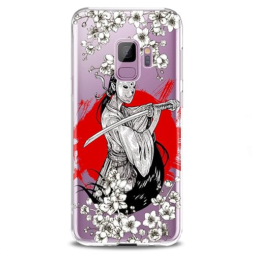 Miniatura 7 de Funda compatible con Samsung S25 S24 S23 FE S22 Plus S21 Ultra S20+ S10e Note 20 S9 Japón Cat Samurai Flexible Silicona Linda Sakura Print Slim Fit