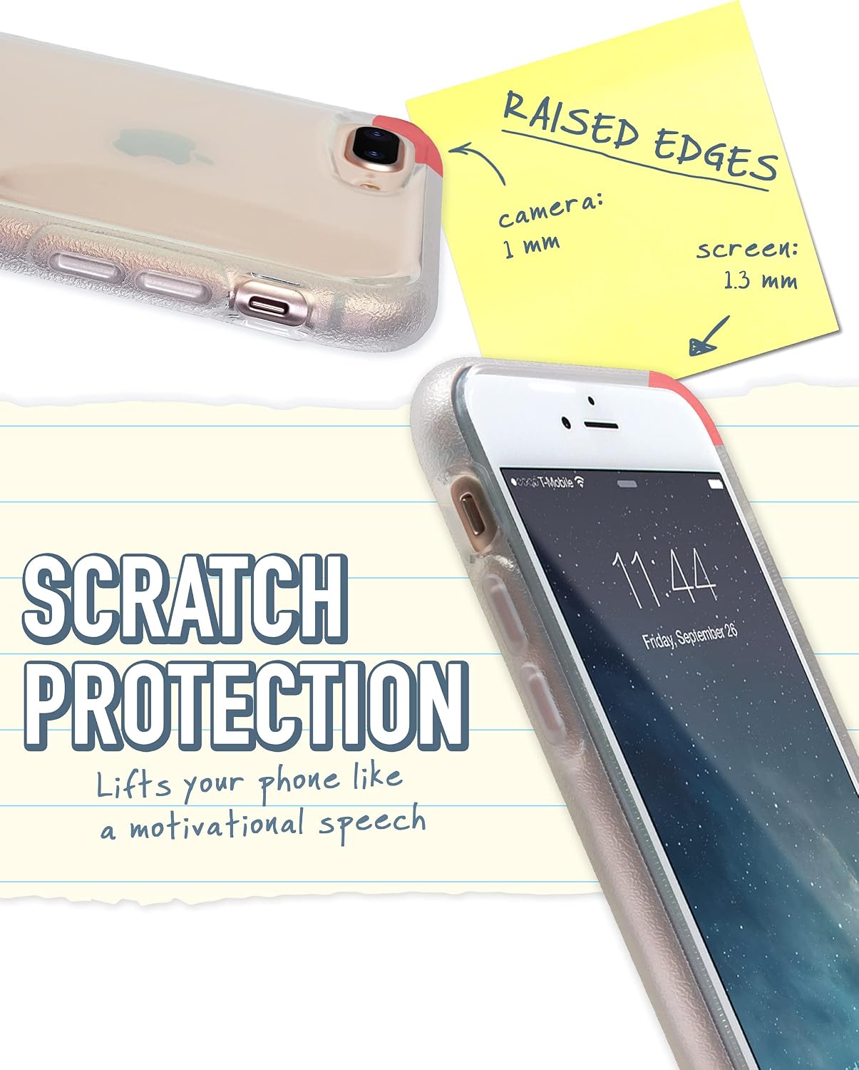 Smartish iPhone 8 Plus / 7 Plus Slim Case - Gripmunk [Lightweight + Protective] Thin Cover for Apple iPhone 7 Plus / 8 Plus (Silk) - Nothin' to Hide