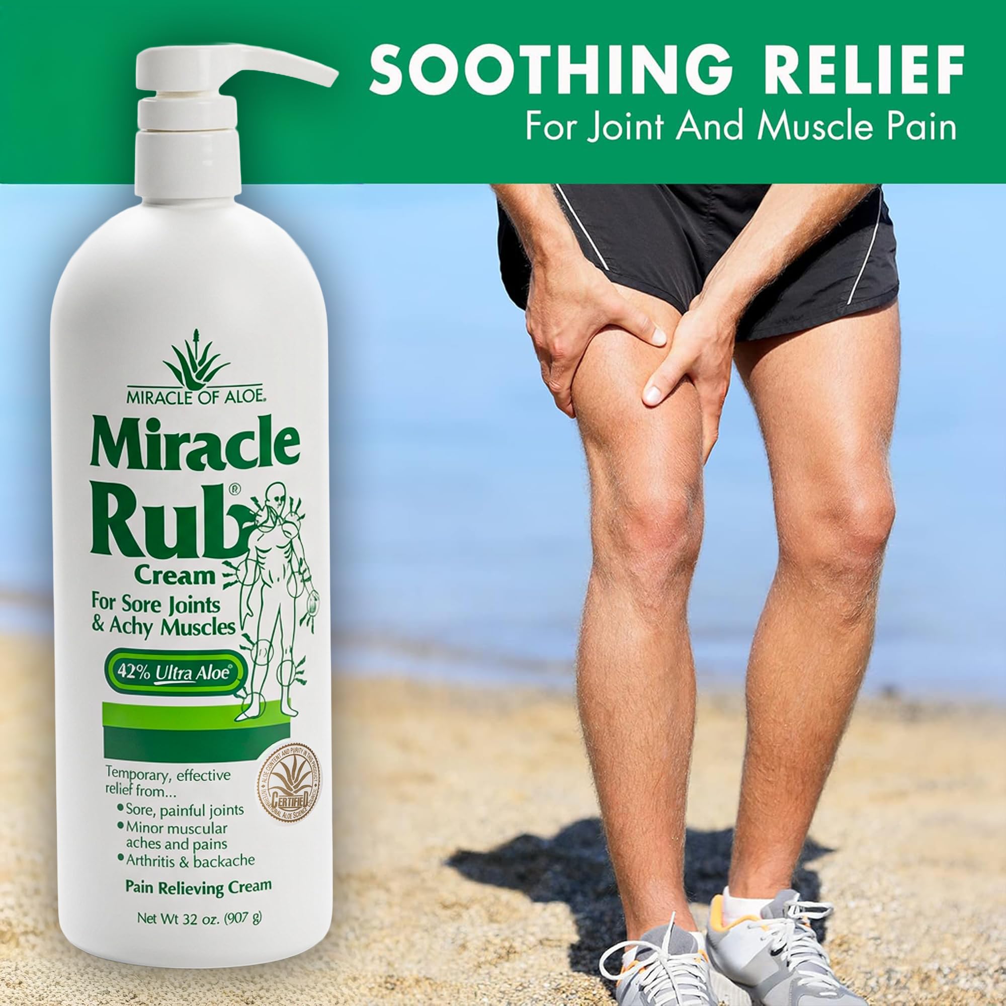 Miracle of Aloe Miracle Rub Pain Relief Cream 32 Oz, Arthritis & Joint Pain — Amazon image 2