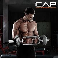 Vista 5 de CAP Barbell Barra olímpica para tríceps de 34 pulgadas, cromada (OBIS-34S)