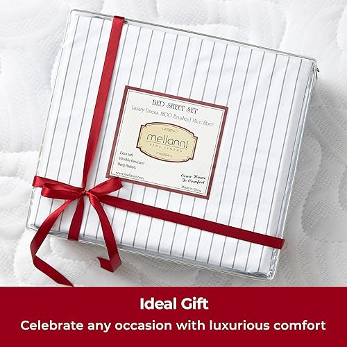 Miniatura 7 de Mellanni Sábanas California King  Sábanas y fundas de almohada de lujo de hotel de 1800 hilos, sábanas refrescantes extrasuaves, bolsillo profundo