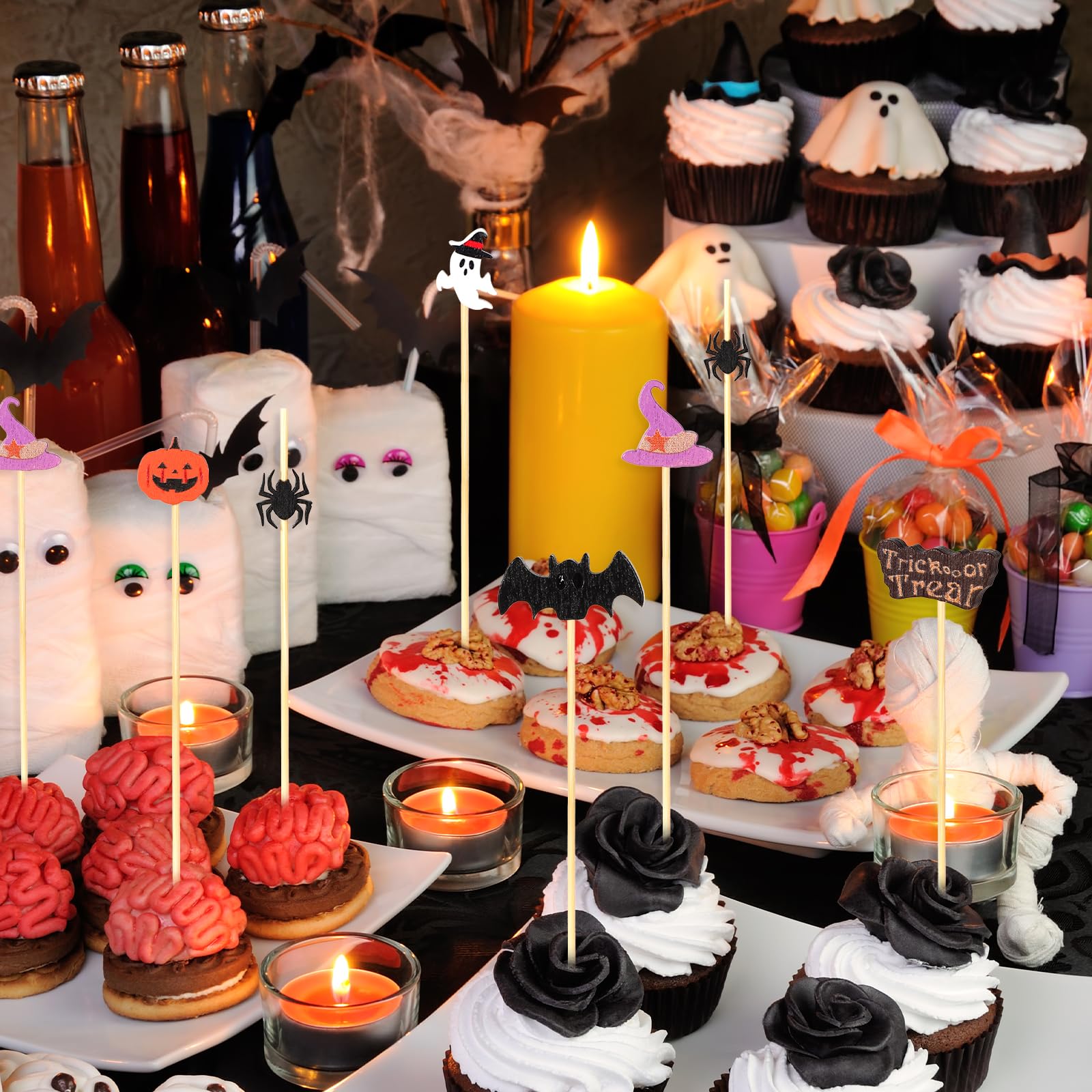 100 stuzzicadenti per cocktail di Halloween, 11,9 cm, a forma