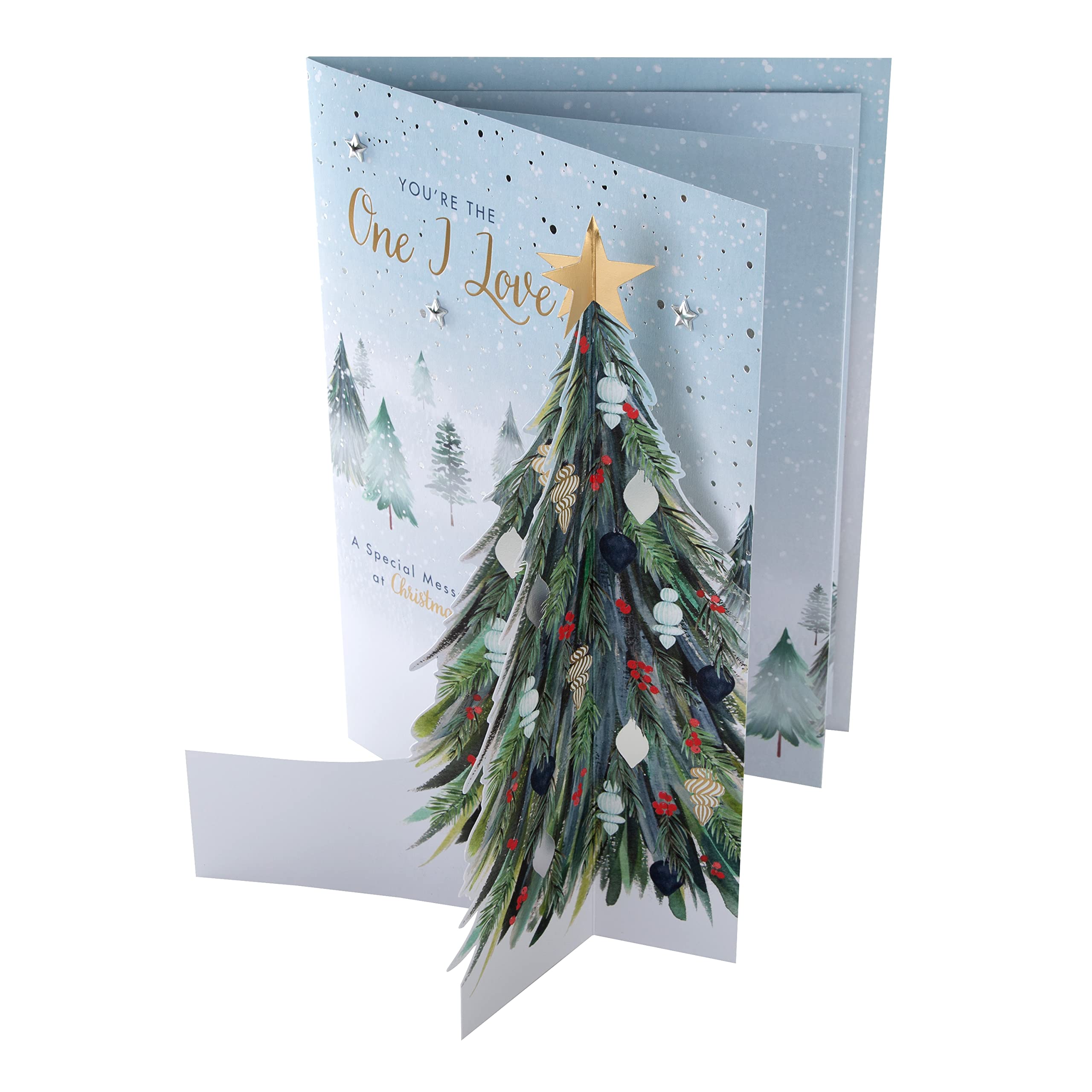 Hallmark Boxed Christmas Card for One I Love, Classic Winter Scene with Tree Design, Boxed Winter Scene Card One I Love - Image 3