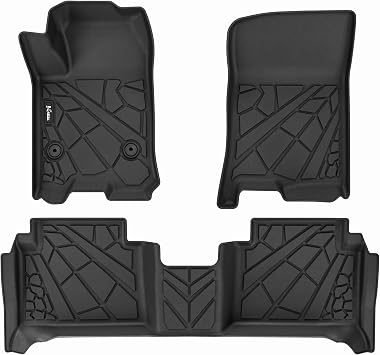 Floor Mats for Chevy Colorado/GMC Canyon 2023 2024 2025 2026 Crew Cab, All Weather TPE Protection Floor Liners Accessories, 1st & 2nd Row