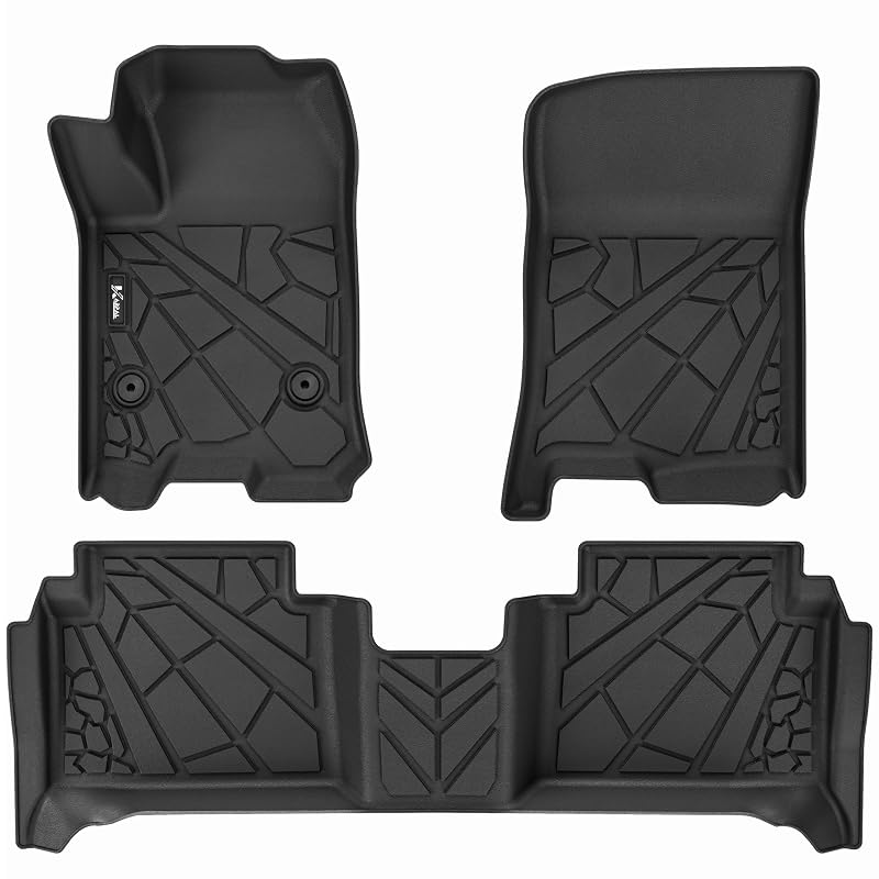 Tapetes automotivos de TPE para Chevy Colorado e GMC Canyon 2023–2026 Crew Cab, pretos, Partzer, kit com 3 peças