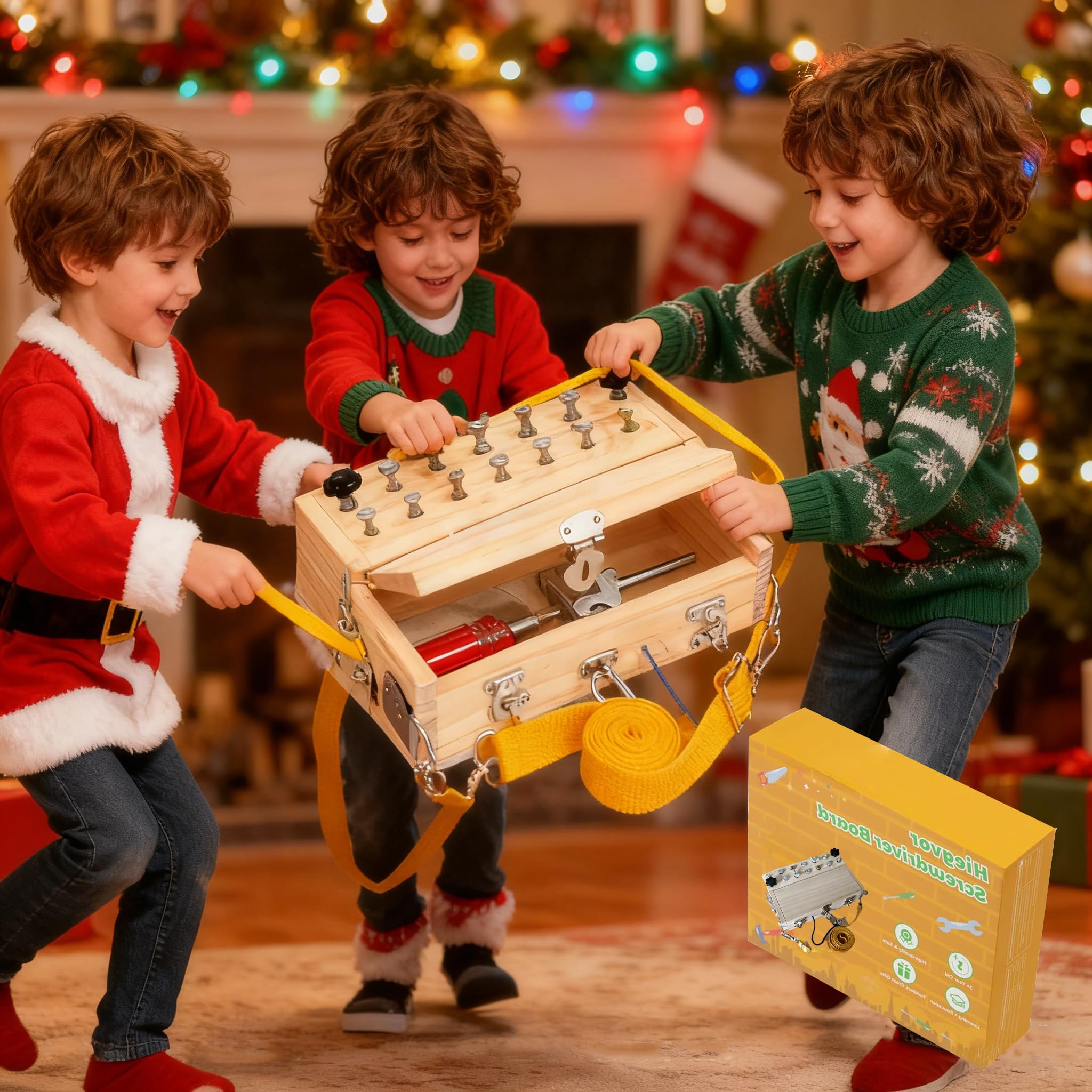 Giochi Montessori 3 Anni, Attrezzi in Legno Bambini, Cacciavite Giocattoli, Giocattoli di Abilità Motorie, Attrezzi in Legno Bambini Montessori Giochi, per Regalo Bambina Bimbo (Montessori B)
