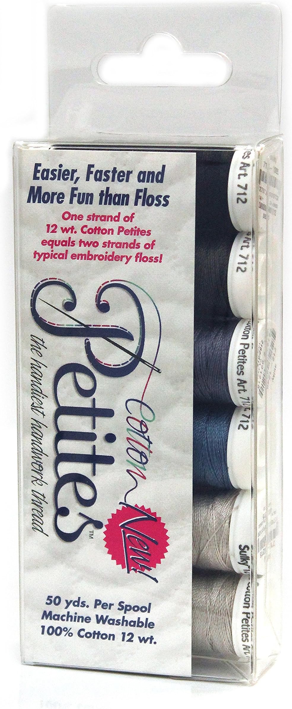 SulkyCotton Thread 12wt Petites Black & Gray