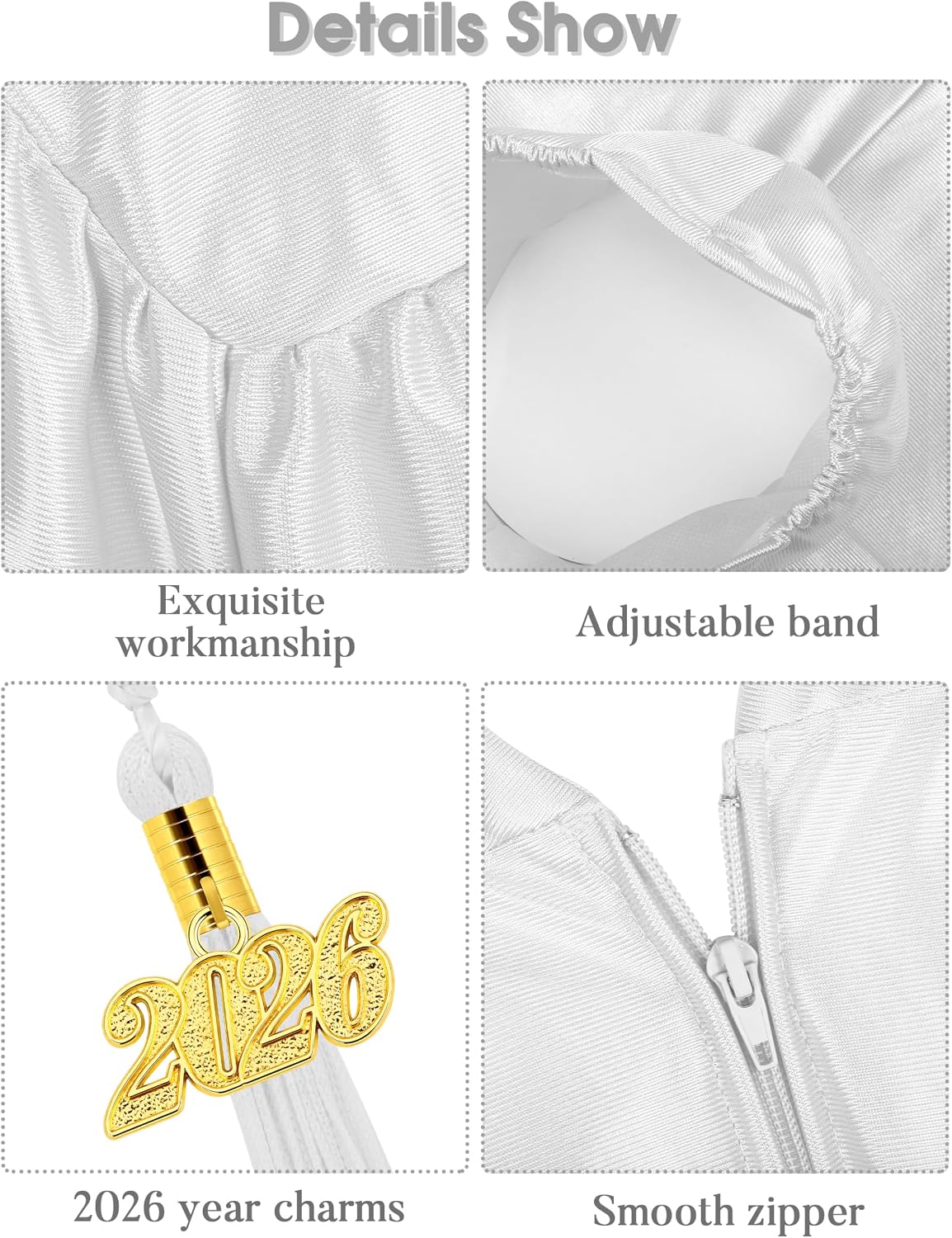 SOMSOC 5 Pack 2026 Graduation Gown Cap Stole Set with Tassel Certificate Graduation Kit for Graduates Preschool Kindergarten