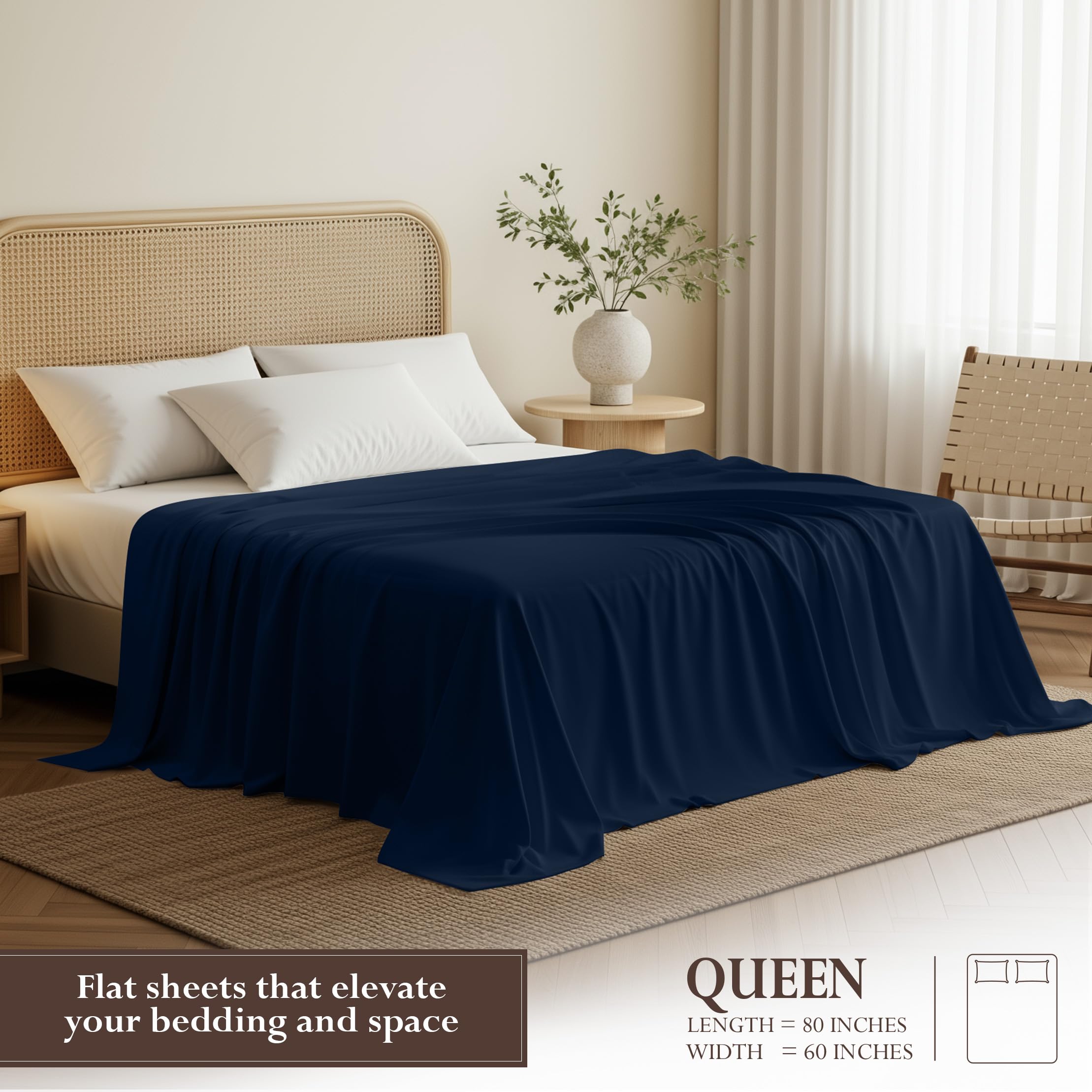Utopia Bedding - Set Lenzuola Letto Una Piazza e Mezza 4 Pezzi 135x190 cm - Spazzolata Poliestre di Microfibra - Oeko-Tex Certificato - Lenzuolo con Angoli, Lenzuolo Piatto e 2 Federe 50x75