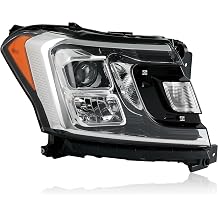 Projector Headlights Compatible with 2018-2021 Ford Expedition XLT | Chrome Halogen Halo Projector Headlight Assembly Front Headlamp With bulb Clear Lens Right Passenger Side FO2503370