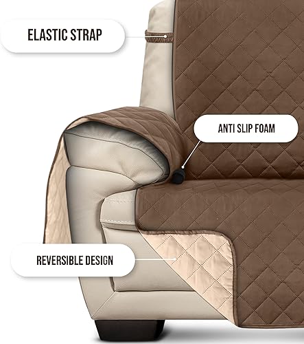 Miniatura 3 de Utopia Bedding Funda reversible de gran tamaño para sofá, resistente al agua, protector de muebles con varillas de espuma y correas elásticas para