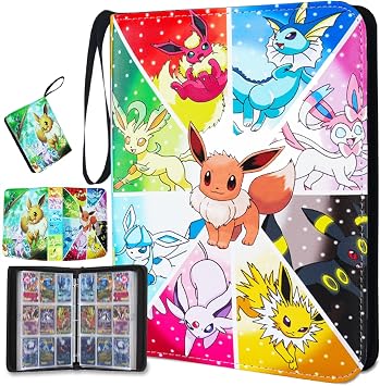 Trading Card Binder 900 Pockets, 9 Pocket Premium Collection Card Album Folder with 50 Double-Sided Removable Sleeves, Portable Game Cards Storage Holder Case with Zipper for Boys Girls Gifts