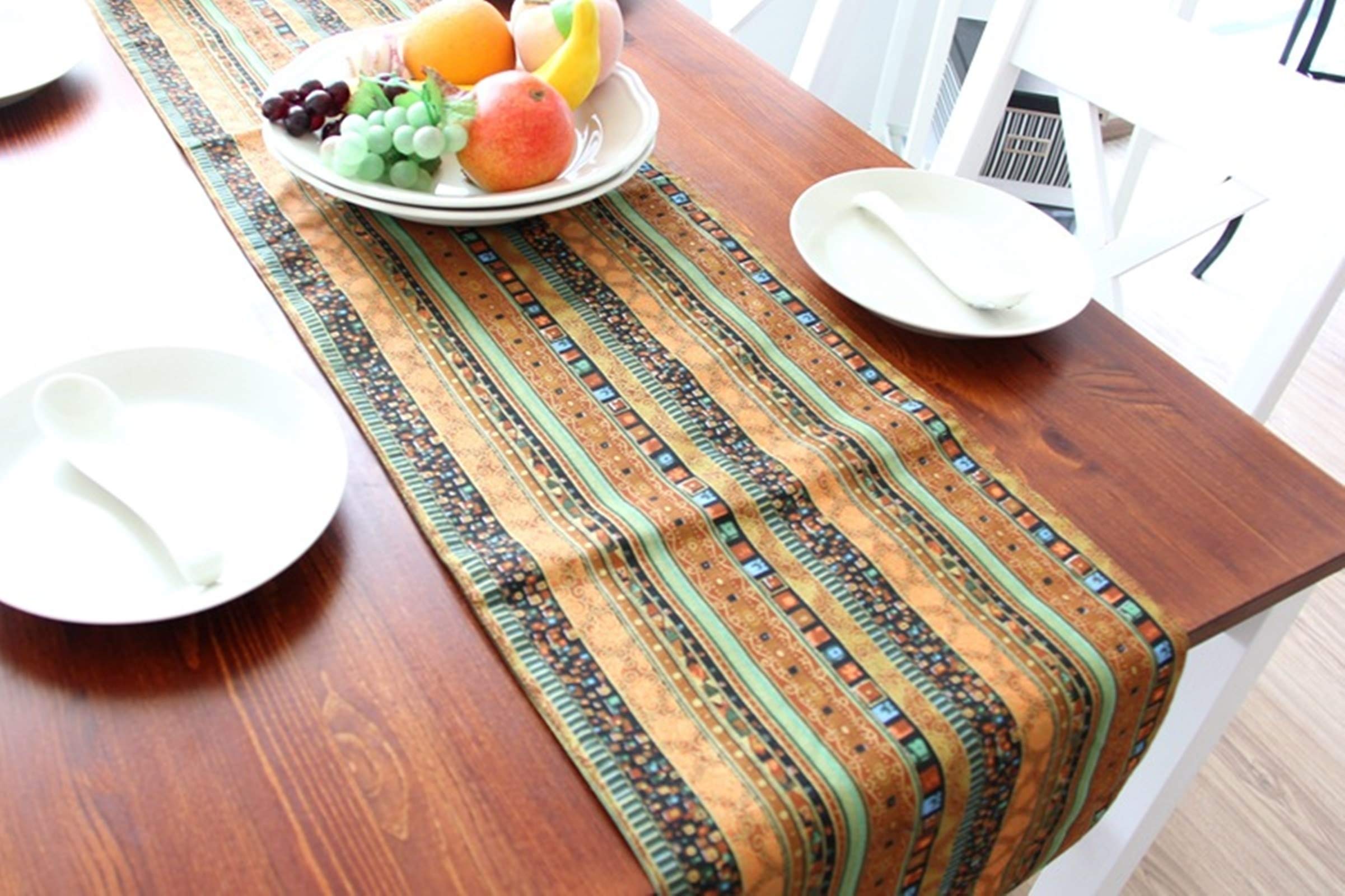Tischdecke Anthrazit, Domilay Gold Tischläufer Geometrische Streifen Tischläufer Cotton Linen 30x180CM