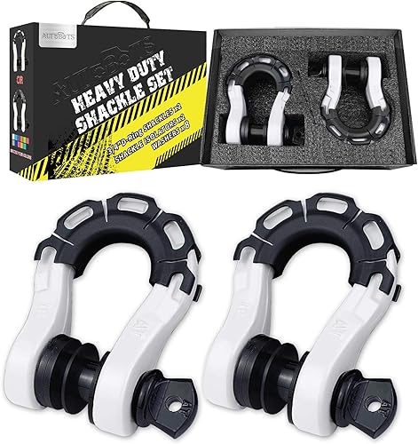 Miniatura 36 de AUTOBOTS D Ring Shackles Heavy Duty(2 Pack) 68,000 lbs Capacity, Tow Hooks Clevis Shackle with 7/8" Screw Pin for Towing Winch Off Road Accessory