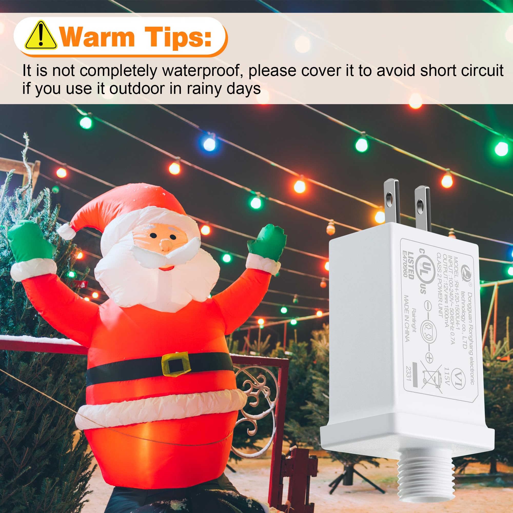 4 Pack Replacement Yard Inflatable Adapter, 12V 15A