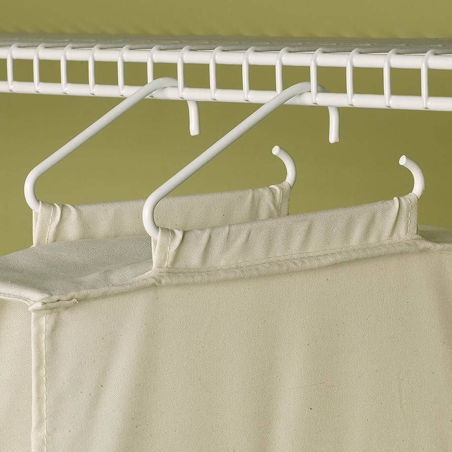 Household Essentials 311342 Hanging Closet Organizer | 3 Pocket Shelves | Natural Canvas