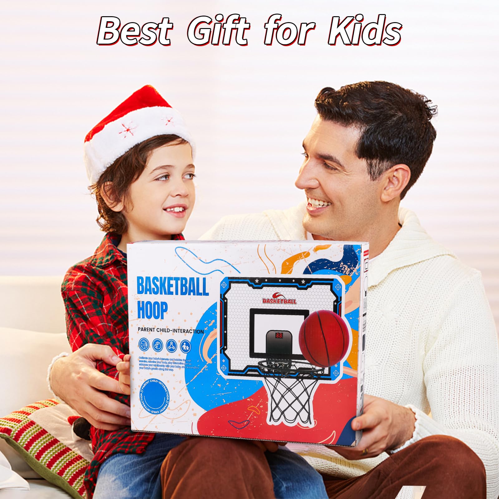 AmyBenton Basketball Hoop Back of Door for Kids Wall Mounted Mini Basketball HoopIndoor with Automatic Scoring for Toddler age 6+ - Image 4