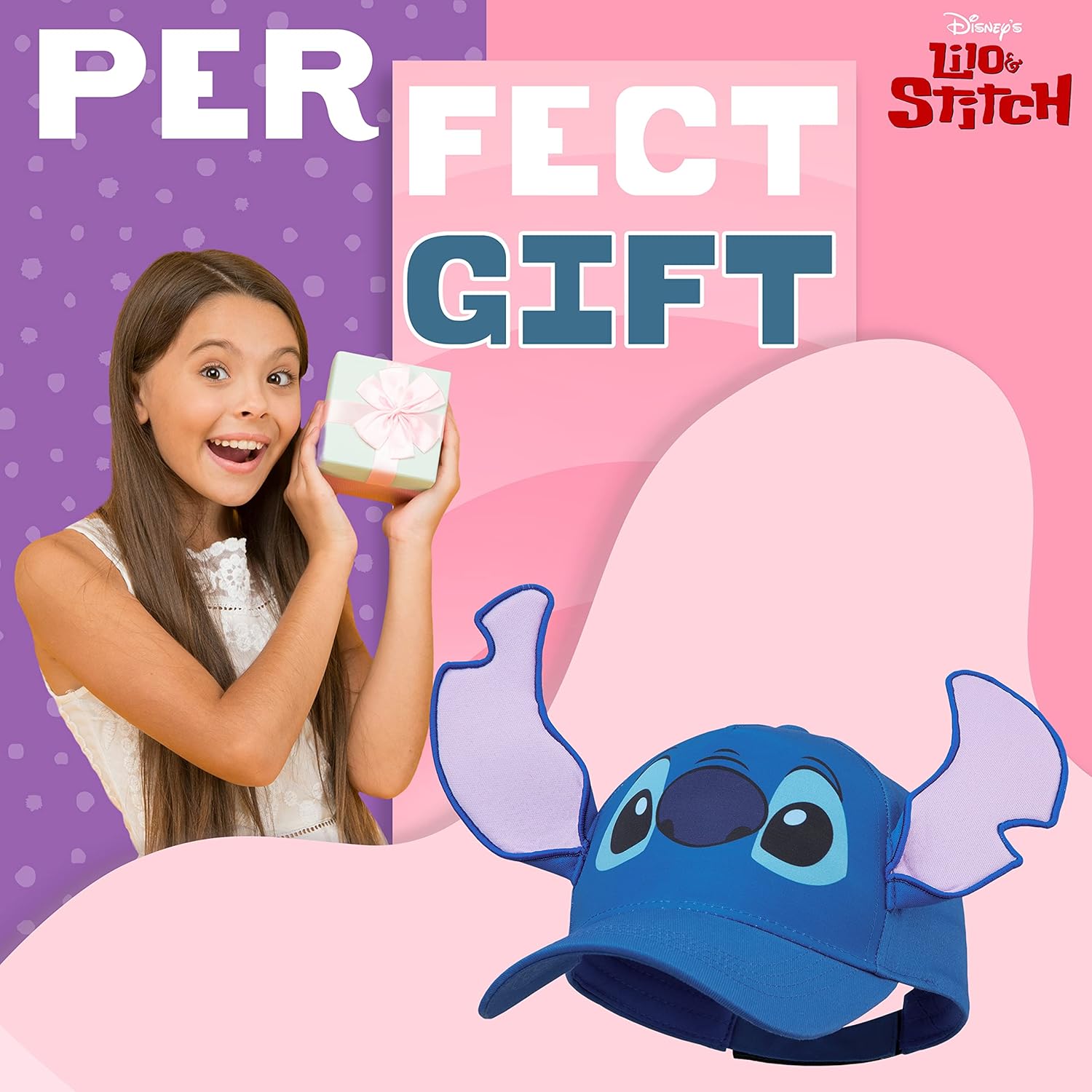 Disney Stitch Baseball Cap: Girls Summer Essentials, Adjustable Strap, Lightweight, Breathable 3D Design, Blue - Image 3