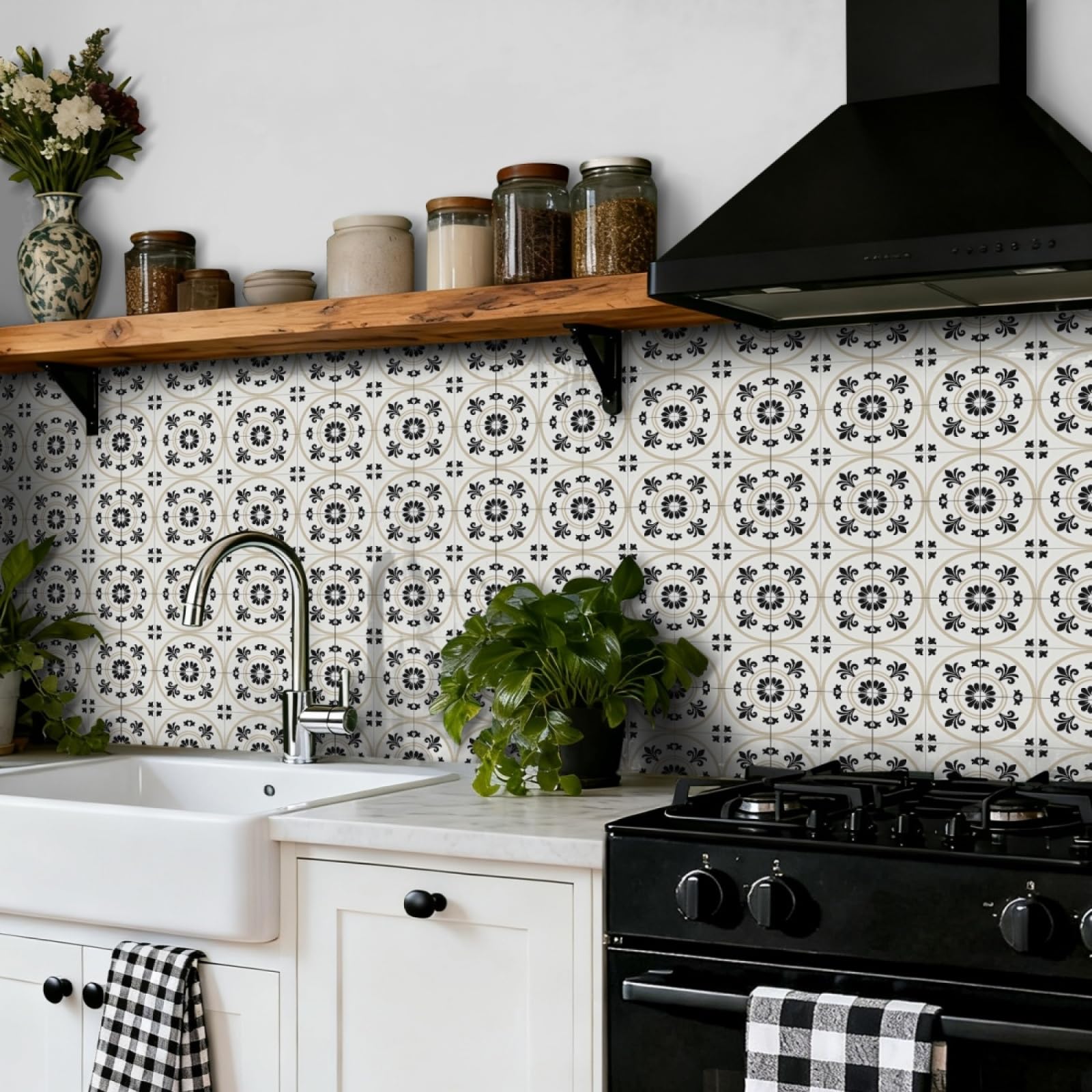 Tile Stickers Light Brown Beige Stick on Kitchen Tiles Self Adhesive Wall Tiles PVC Peel and Stick Tile Covers Transfers Oil-Proof Kitchen Splashbacks for Walls Removable 10x10cm/48 Pcs