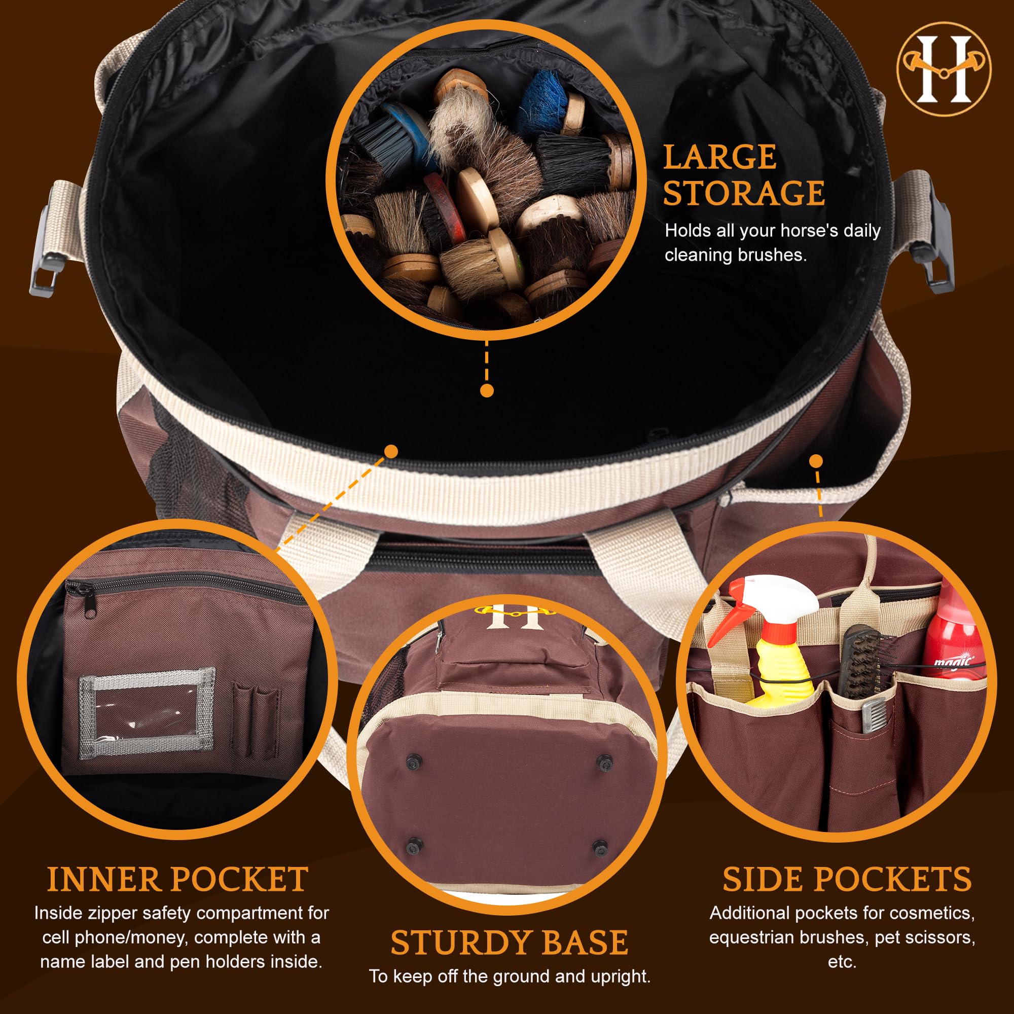 Huntley Equestrian - Bolsa de Aseo, Color marrón