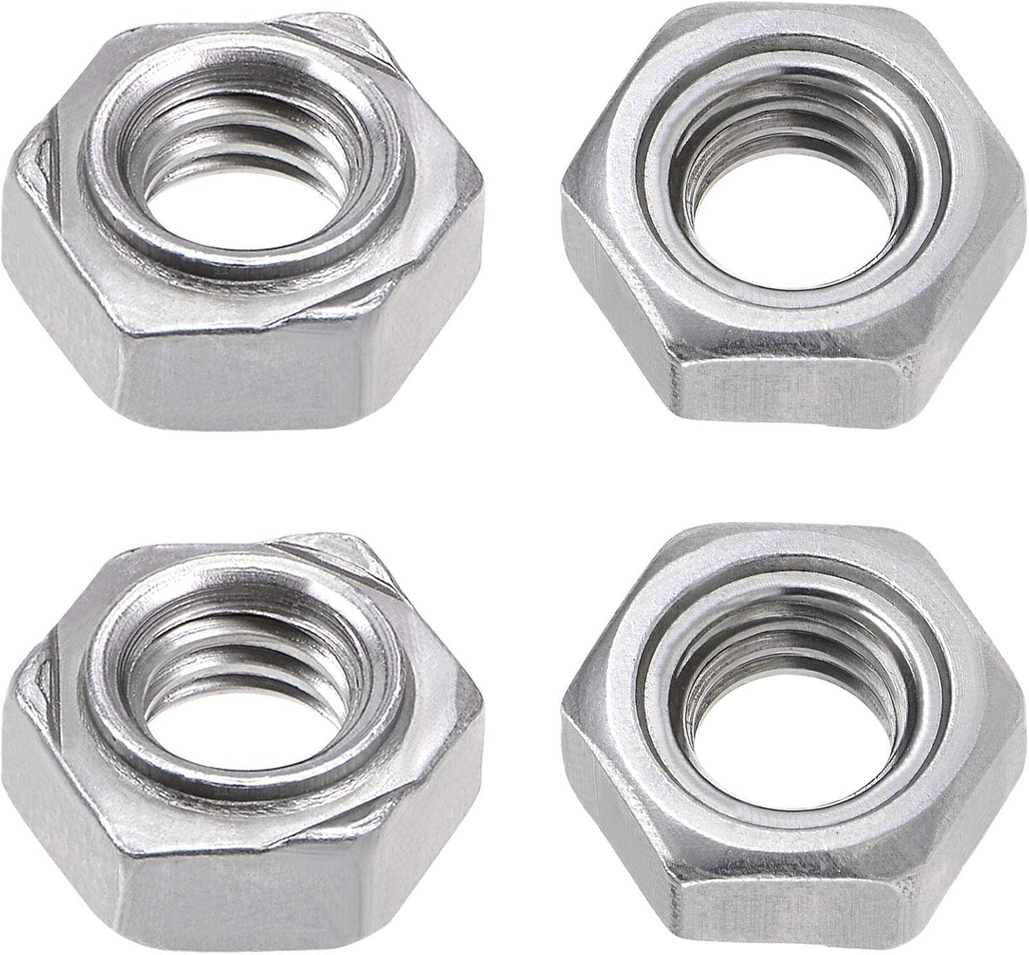 DyniLao Hex Welding Nuts, 5/1618 Carbon Steel w / 3 Projections Gray