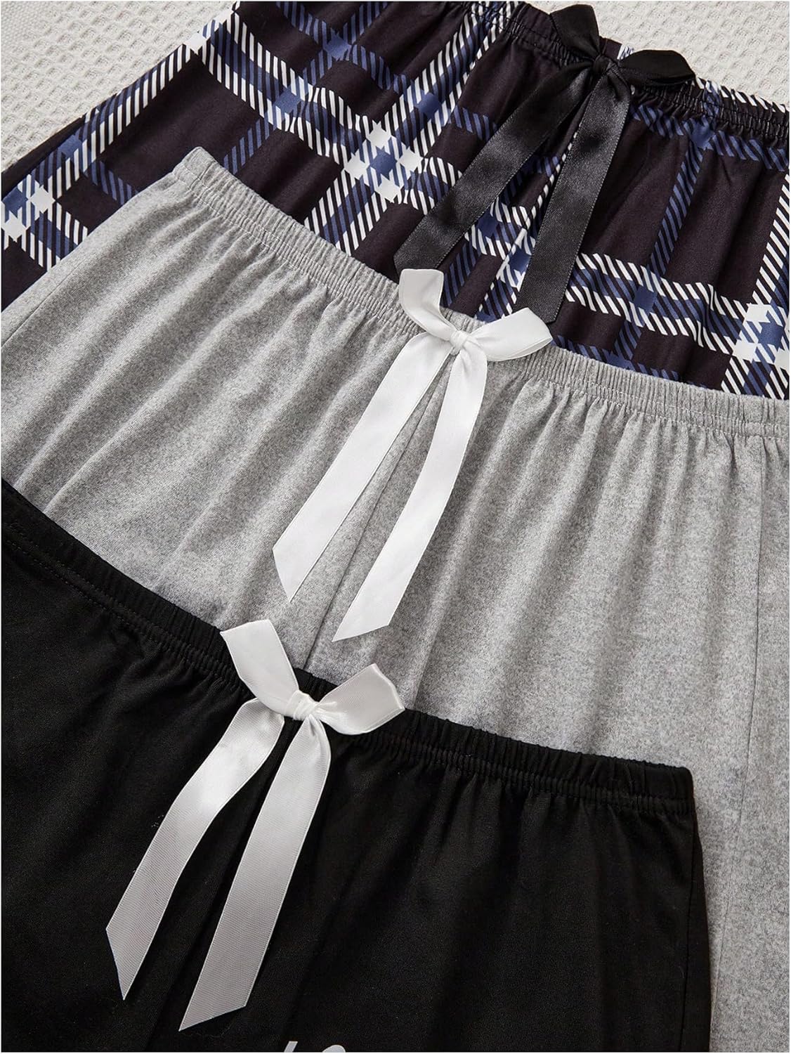 GORGLITTER Women's 3 Pack Pajama Shorts Plaid Gingham Checkered Cute Comfy Christmas Sleep Pj Shorts - Image 4