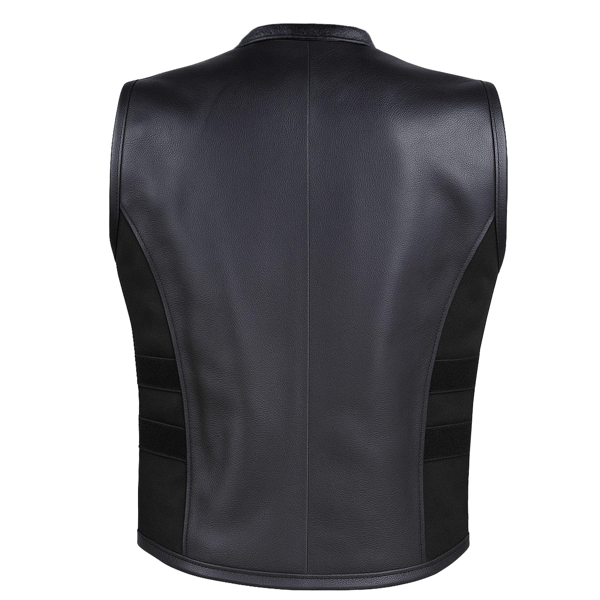 Jackets 4 Bikes Chaleco de piel ajustable para hombre con diseño de motocicleta, color negro