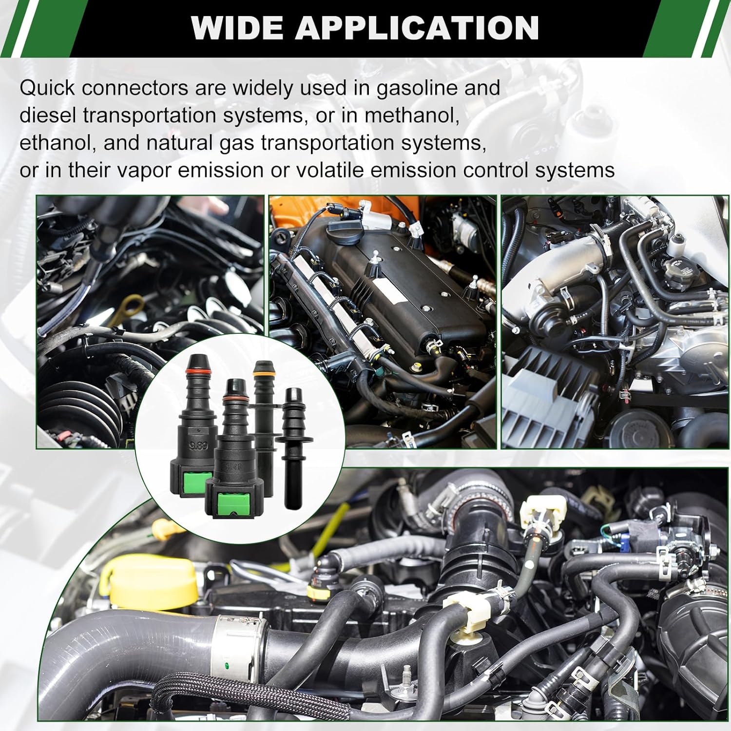 Fuel Line Repair Kit, 30pcs Fuel Line Quick Connector Assortment Kit 16 Size Hose Release Connect Straight Elbow Pipe Connector Fittings SAE 6.3mm to 11.8mm