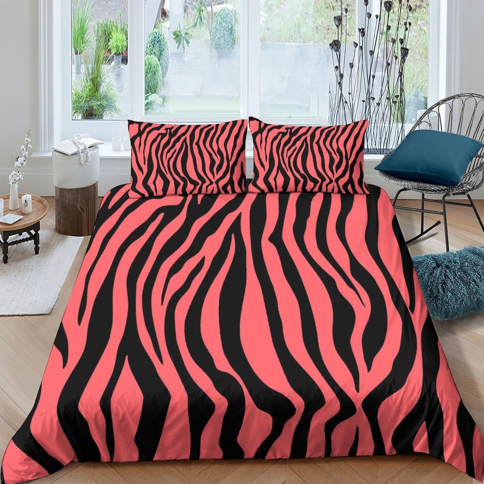Ctjqhvkz Style-5 3D Printed Pink Zebra Stripe Fitted Sheet Microfiber Soft Non-Slip Bed Sheet For Bedroom Guest Room Dorm Mattress Protection Decor Single（135X200cm）