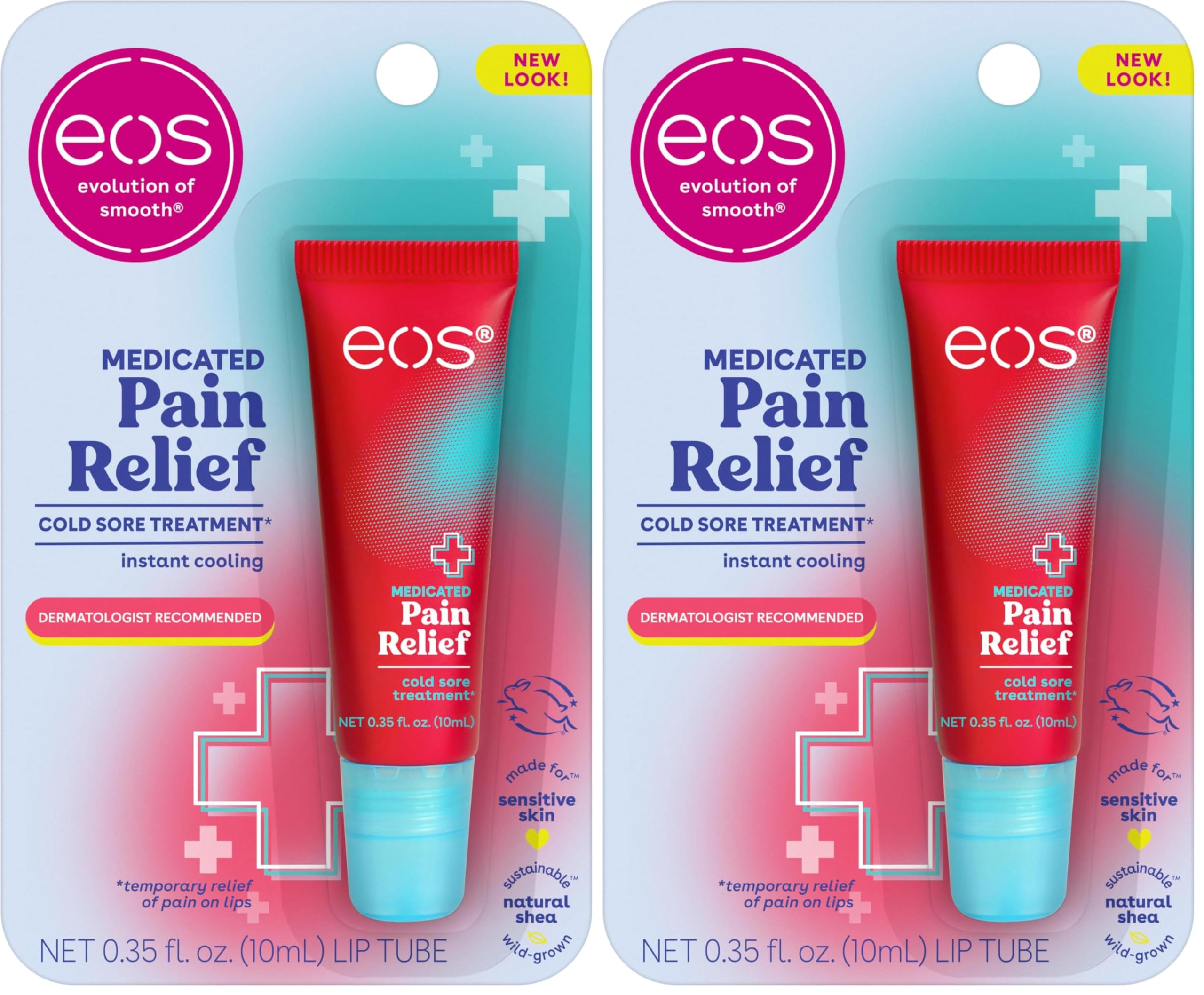 eos Medicated Lip Balm | The Fixer | Repairs Chapped Lips | 0.35 oz | Pack of 2
