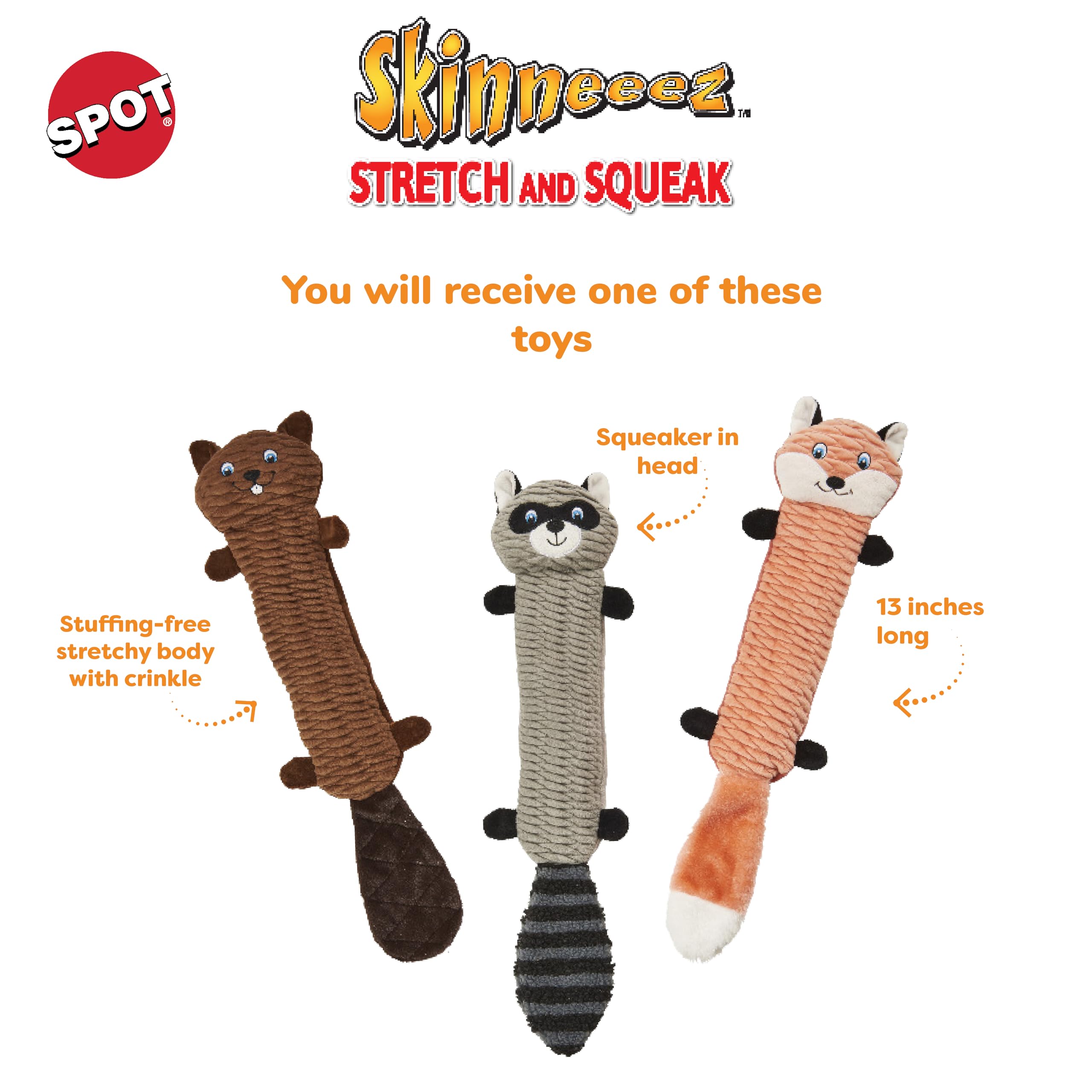 Pet Supplies : SPOT Skinneeez Stretch and Squeak Dog Toy