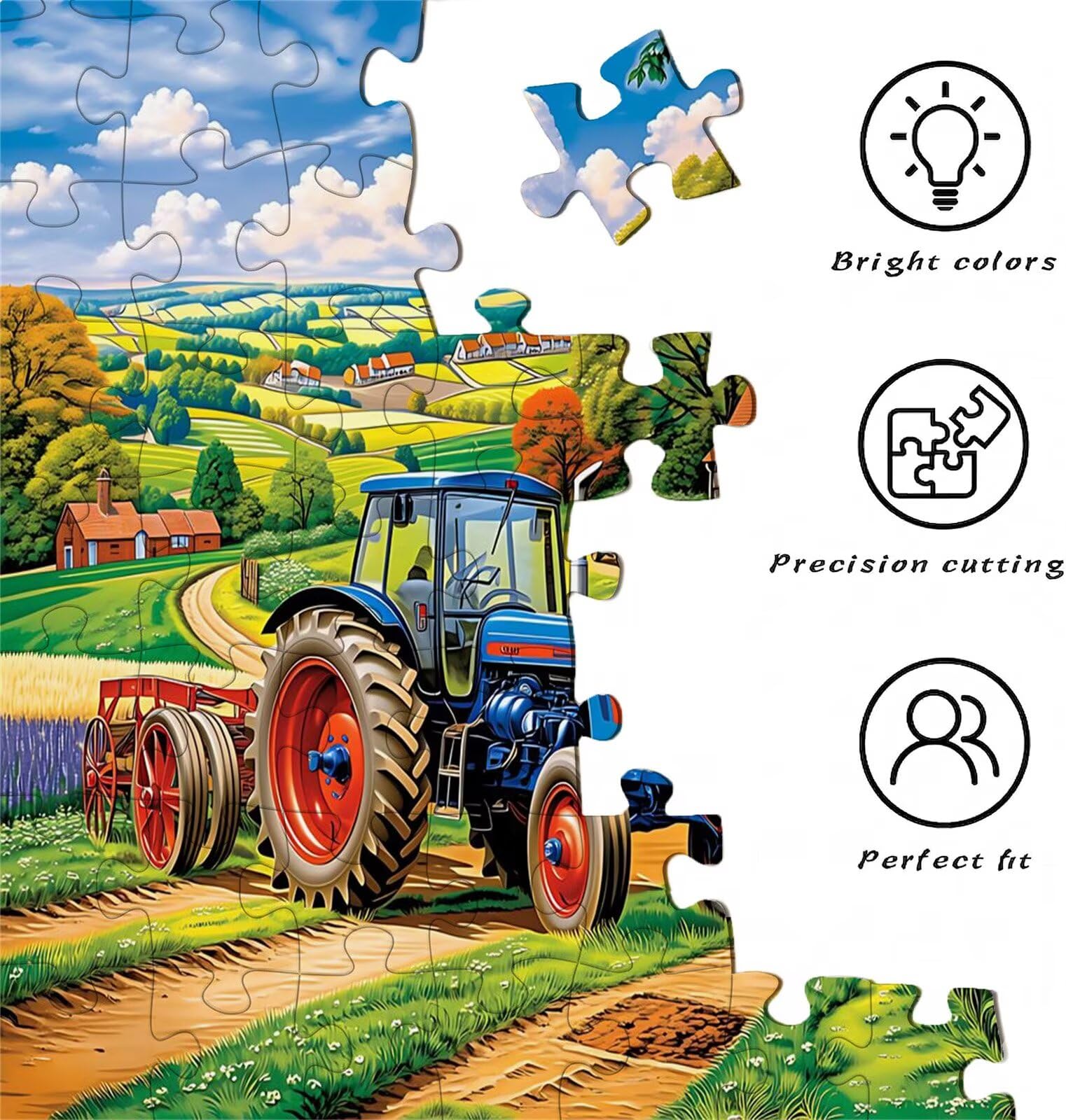 Puzzle 5000 Teile, Holzpuzzle Erwachsene Bauernhof Traktor Impossible Klassische Jigsaw Puzzles 156.5 x 105.5 cm, Familien Spiel, Puzzle Stressabbau Denkspiel, Home Dekor w0-668