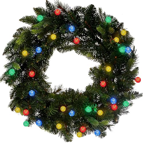Miniatura 4 de Anycosy Guirnalda de luces de Navidad G3, 50 luces LED globo, impermeables, funciona con pilas, luces multicolor, 8 modos y temporizador para árbol